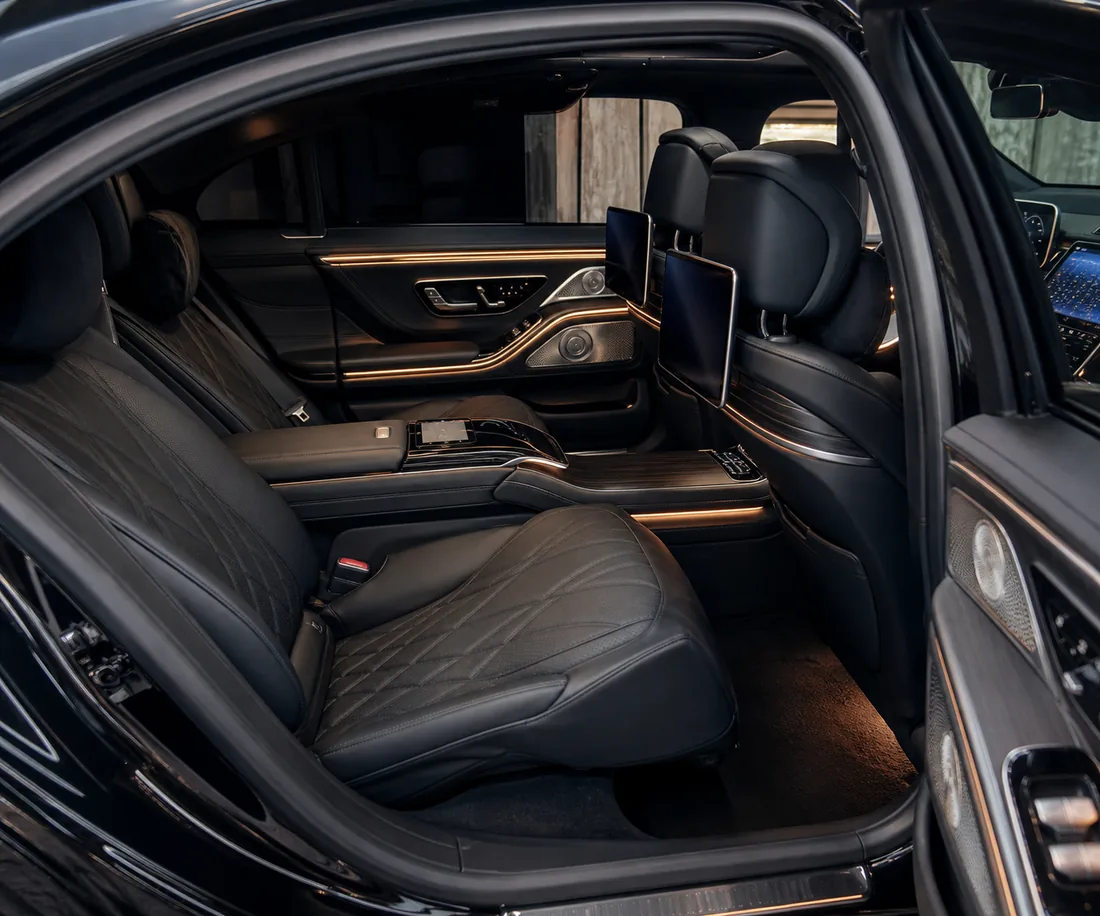 Mercedes-Benz S-Class First-Class rear passenger cabin